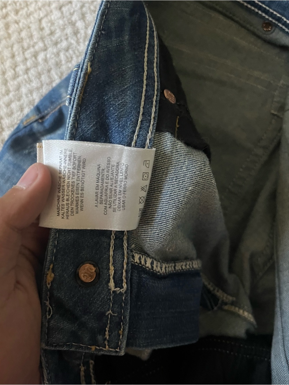 Miss Me vtg y2k Women's Straight Leg Faded Blue Jeans with studded pockets - Picture 8 of 16